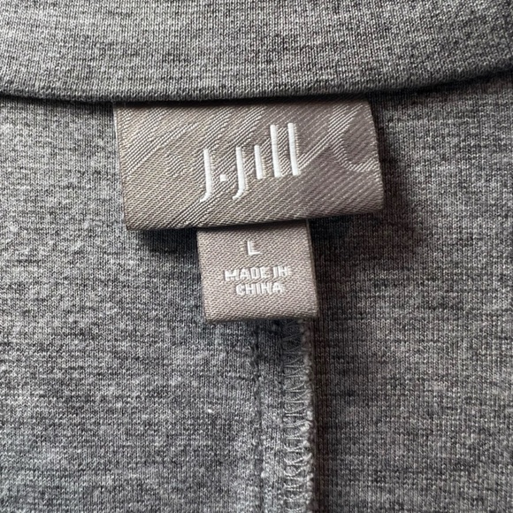 J. Jill Women's Wool Blend Knit Blazer Gray Raw Edge Seam Pockets Capsule  Large - Picture 3 of 14